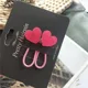 2pcs rose red heart