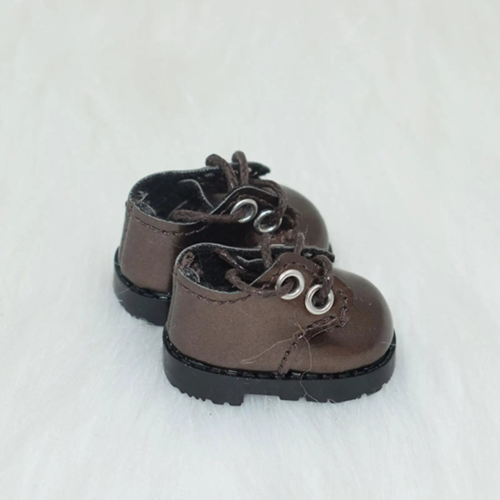 1 Pair Doll Accessory Shoes for 15cm Doll Stylish Party Toys Doll Square Toe Shoes Fashion Doll Lace up Shoes Scene Photo Prop