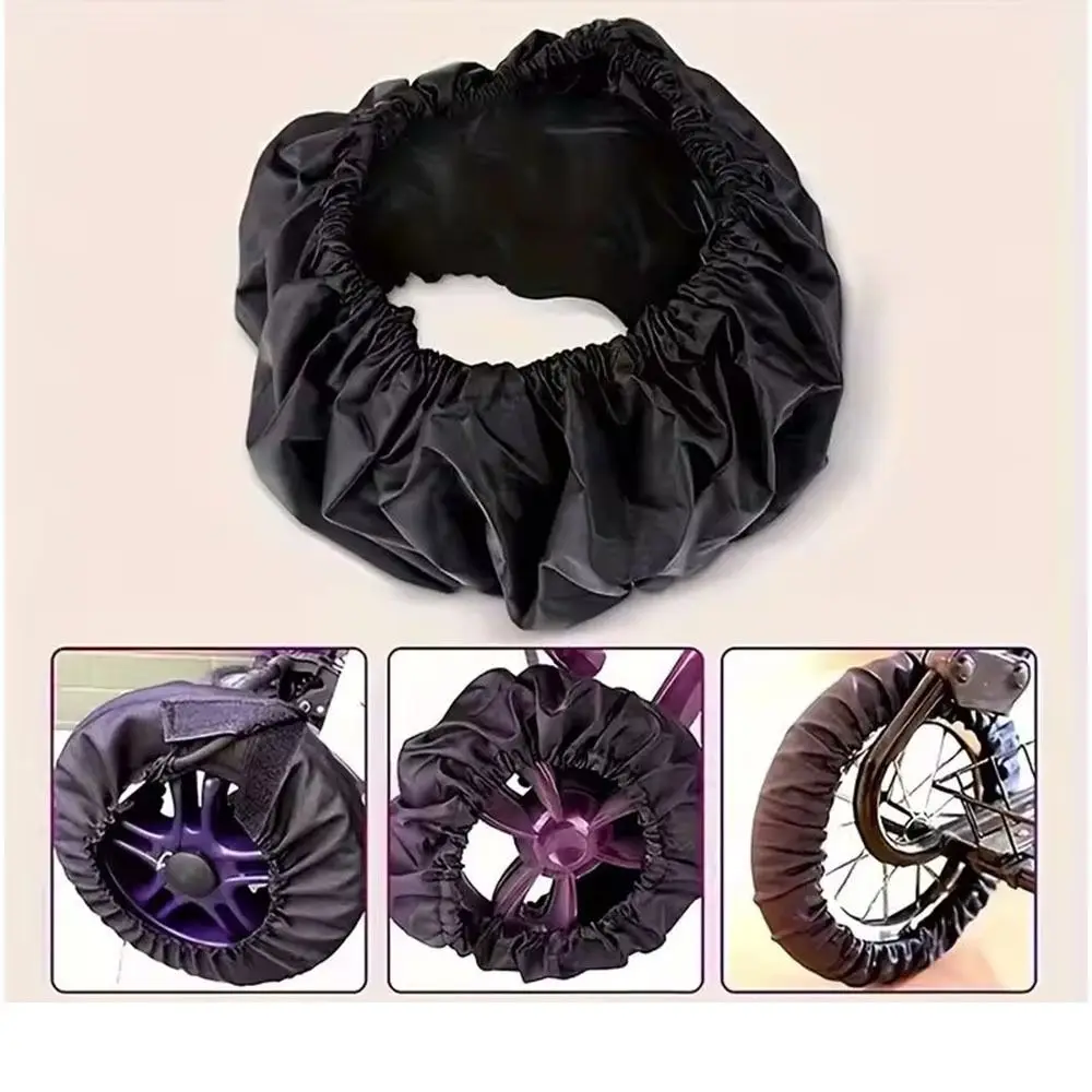 Cubiertas para ruedas de cochecito a prueba de polvo, funda impermeable antisuciedad para ruedas de cochecito infantil, tela Oxford - imagen 3