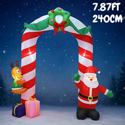 Arco de Navidad inflable de 7,87 pies, Cajas de Regalo de animales de Papá Noel, juguete, decoración de Navidad, suministros de patio, adorno de decoración del hogar, regalo festivo