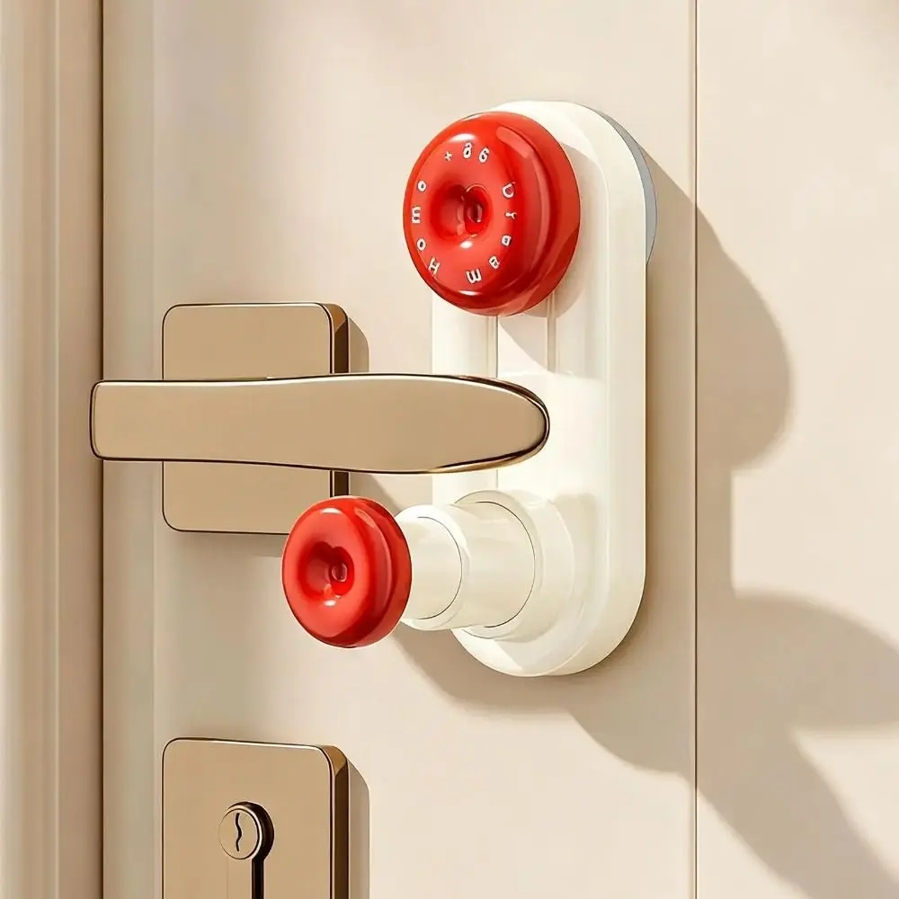 Manija de puerta con ventosa, cerradura fija, 3 engranajes, ajustable, fácil instalación, cerradura de seguridad Unisex, cerradura de puerta antirrobo y antiapertura