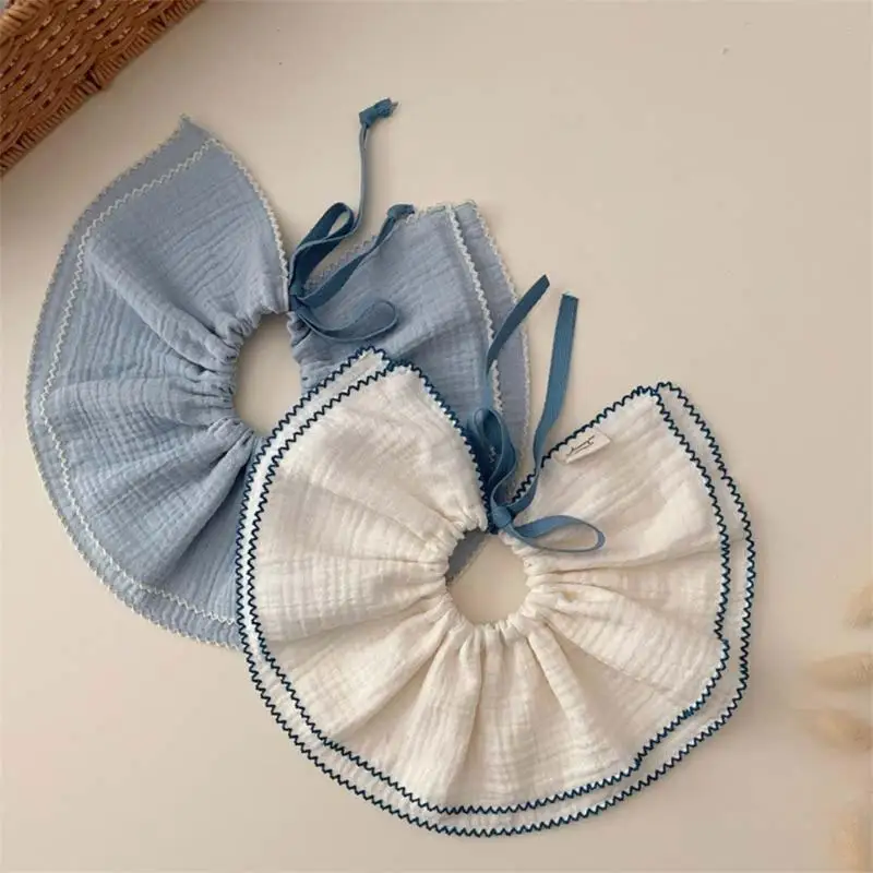 D7YD 2 uds Baberos para bebé babero para recién nacido babero paños algodón para eructar con cordón ajustable babero para - imagen 3