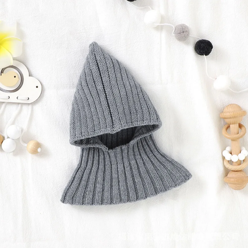 Gorros cálidos con cuello bonito para bebé, bufanda integrada a prueba de viento, gorro tipo jersey, pasamontañas, orejeras para niño, gorros para exteriores - imagen 3