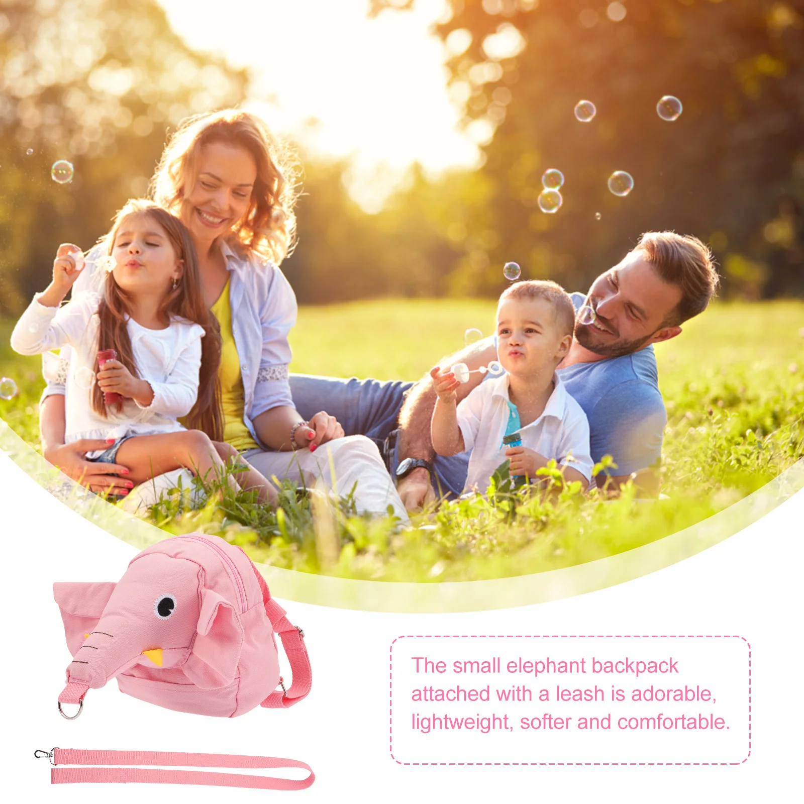 1 Juego de correa de arnés de elefante para niños pequeños, mochila de algodón suave, cómoda correa para niños, segura para niñas pequeñas, mochila de elefante - imagen 4