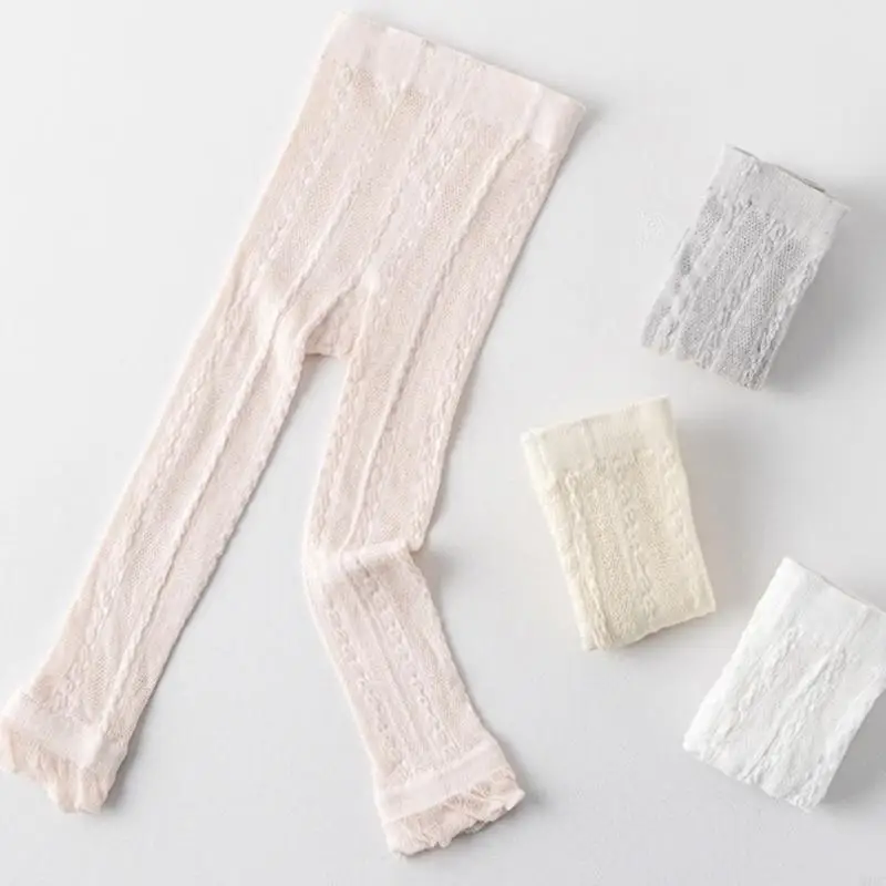 Medias de verano para niñas, medias finas de malla para niñas, pantimedias de moda para niños, mallas de princesa suaves sólidas de algodón de 1 a 6 años