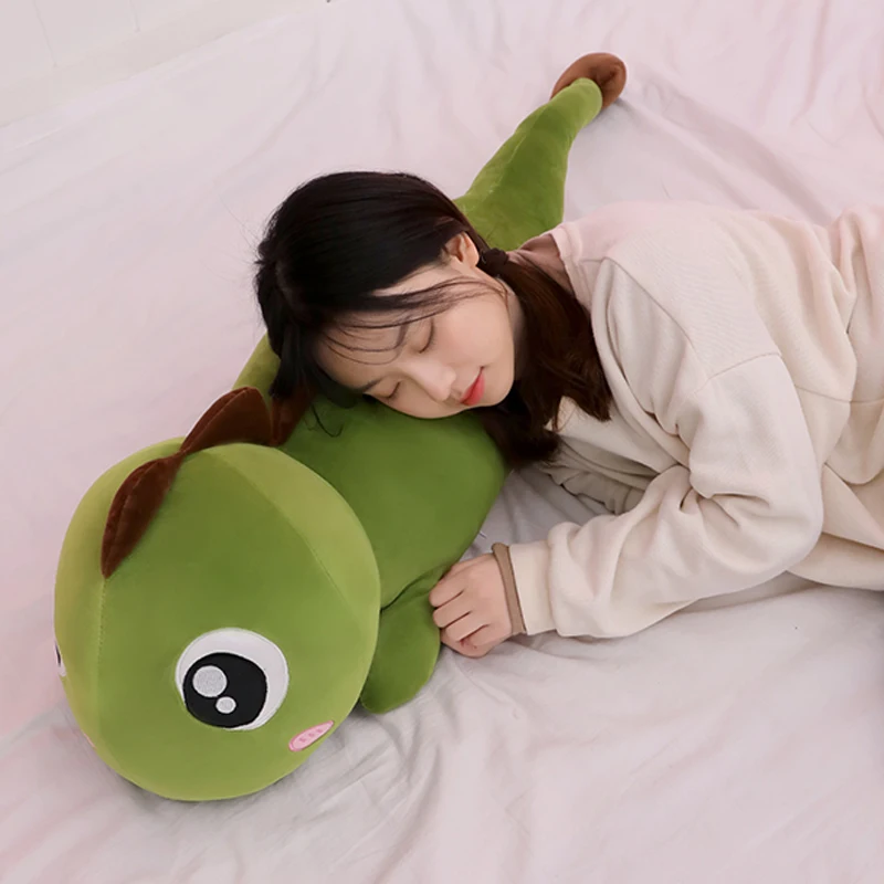 Juguetes de peluche de dinosaurio de 60CM de largo, Animal de Anime suave y encantador, relleno de dinosaurio Kawaii, decoración para habitación, almohada de muñeca, juguete para niños y niñas, regalos