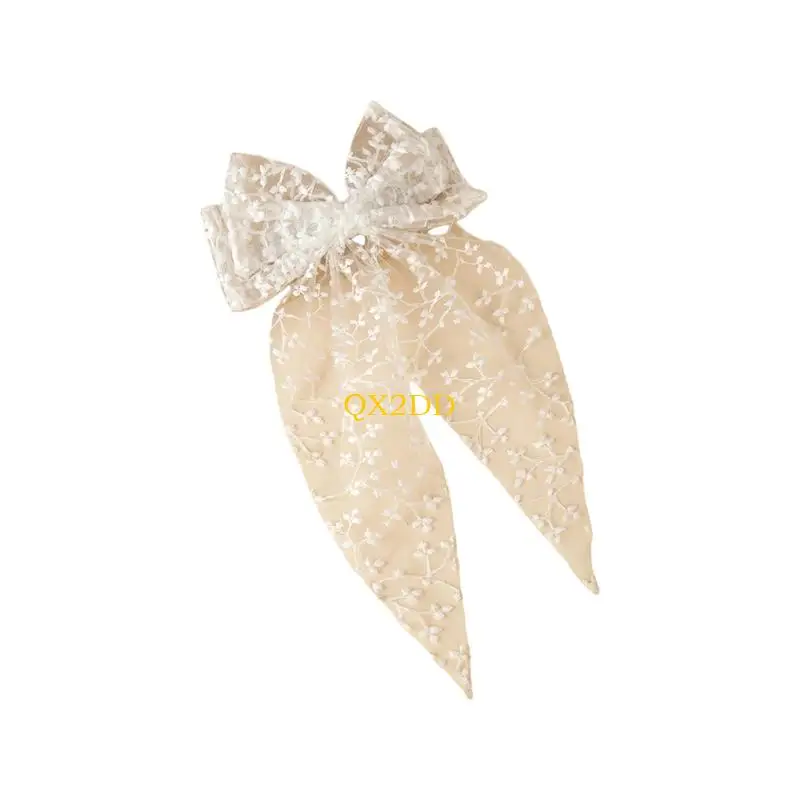 QX2D Horquilla con forma lazos suaves para recién nacidos, malla suave, diseños delicados, regalo pinza para - imagen 2