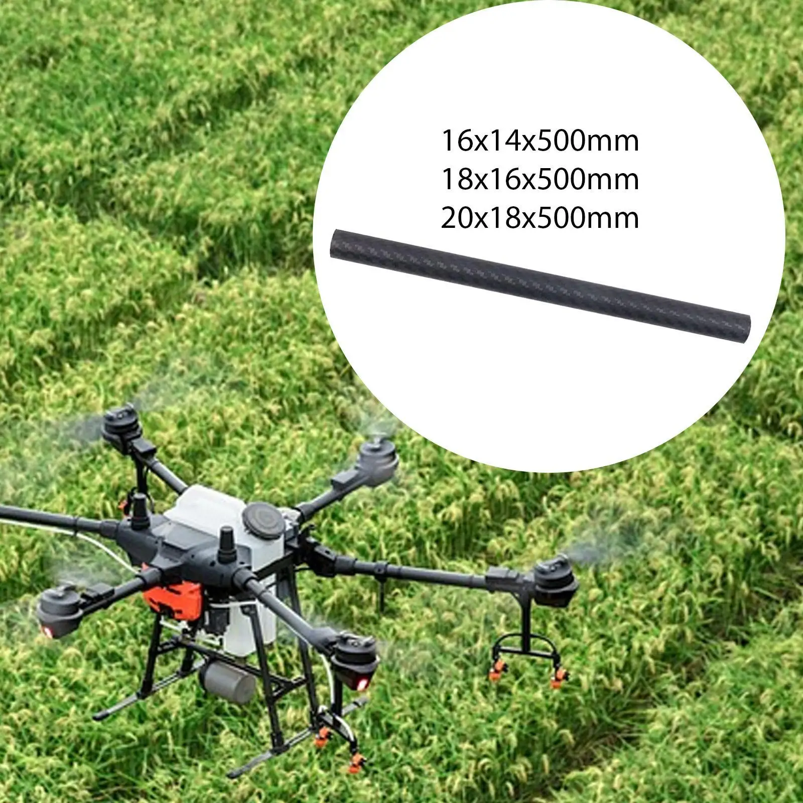 Tubo de fibra de carbono de 50cm, tubo redondo con acabado mate, rollo 3K envuelto para cuadricópteros, aviones RC, manualidades DIY, cañas de pescar - imagen 3