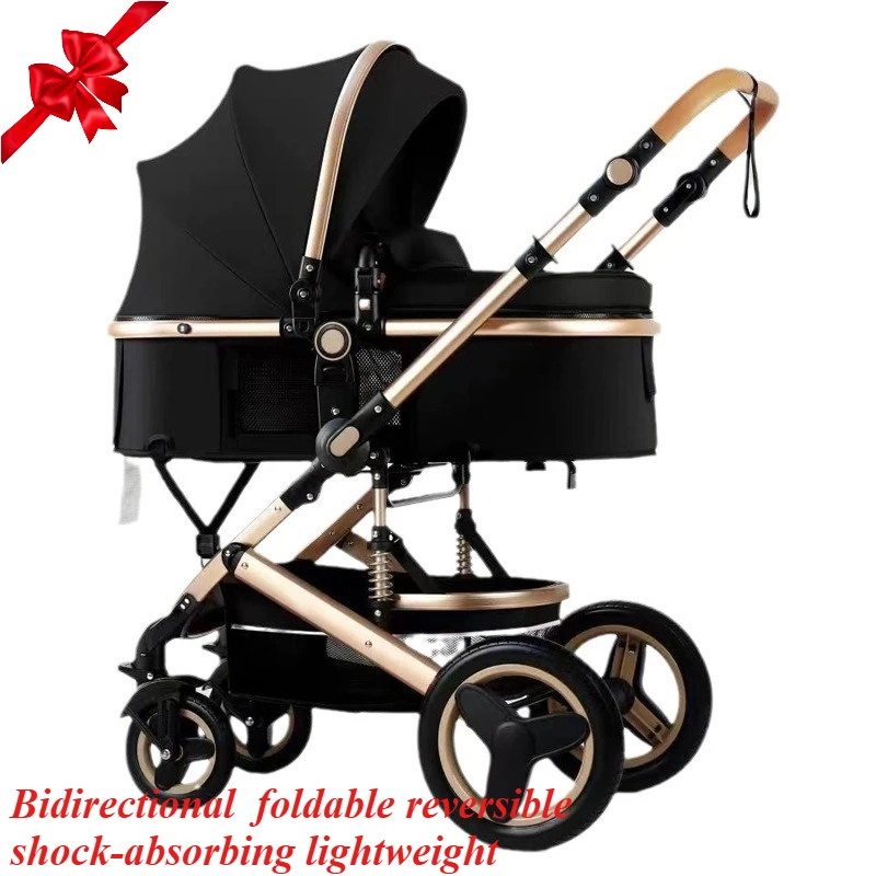 Cochecito Asiento bidireccional y carrito ligero plegable que absorbe los golpes