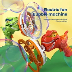 Pistola de burbujas dinosaurio eléctrica para niños exterior