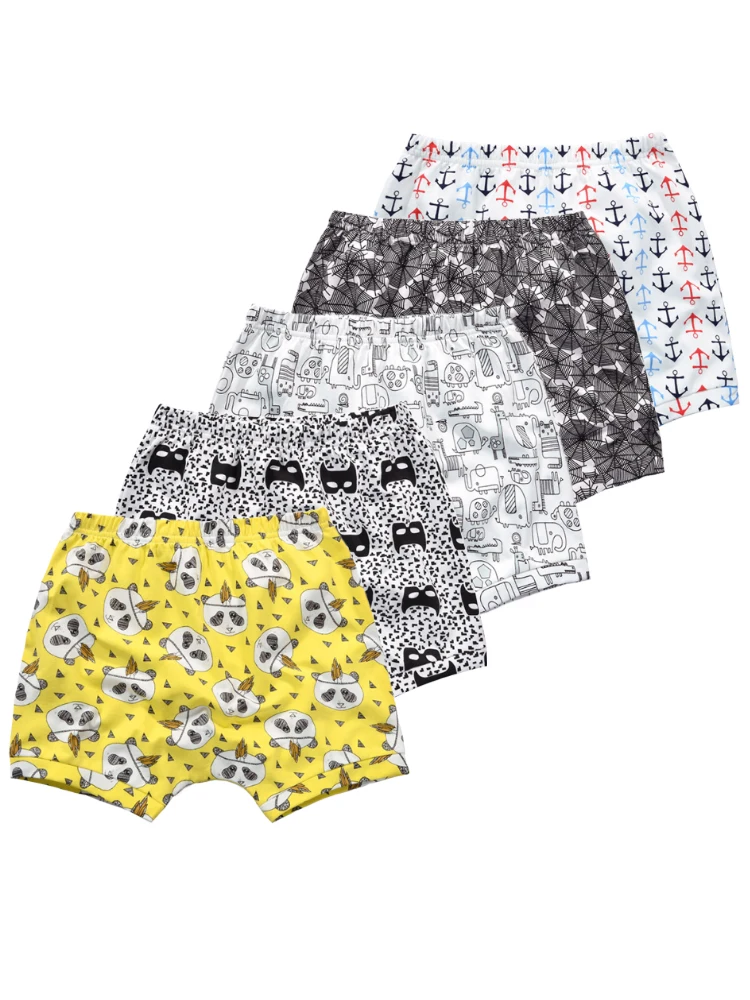 Pantalones cortos elásticos sueltos de 5 piezas, adecuados para niños, recién nacidos, bebés y niños pequeños, accesorios para niños