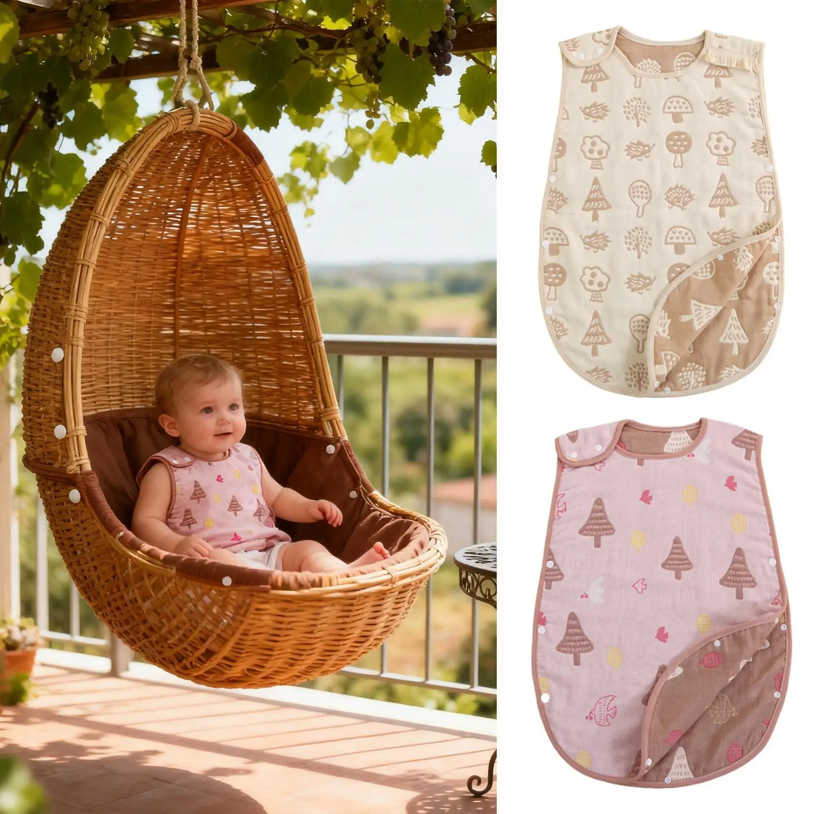 Saco de dormir para bebé, cama sin mangas de algodón para niños pequeños, saco de dormir imprescindible para niñas, niños, hijo, niños pequeños, hija - imagen 2