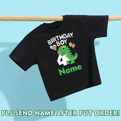 Camiseta cumpleaños personalizada dinosaurio para niños 2-8 años