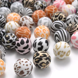 Cadena mordedor de silicona estampada leopardo para bebé