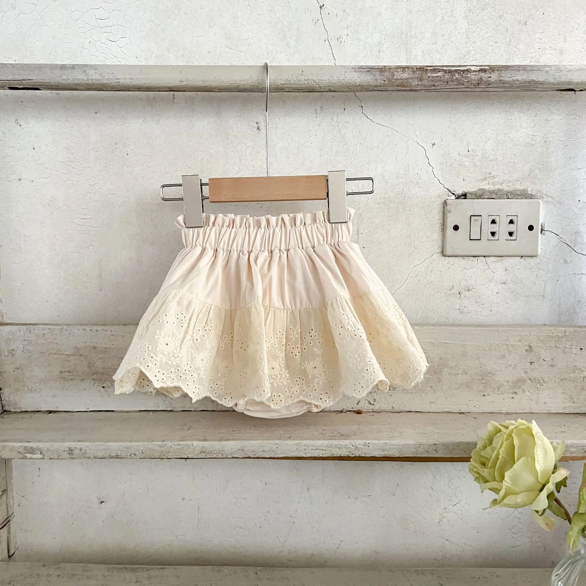 MILANCEL, nuevos pantalones cortos de encaje para bebé, bonitos pantalones calados con flores, pantalones grandes de PP dulces para niñas pequeñas