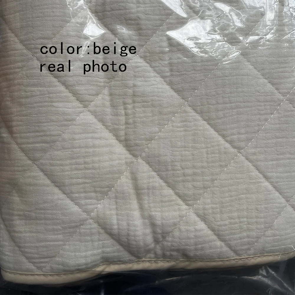 Parachoques cuna beige real - Material algodón gasa detalle