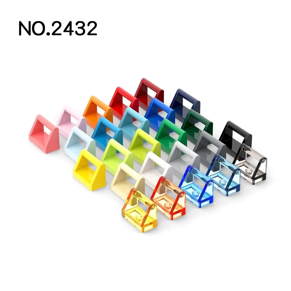 20 piezas piezas MOC 2432 azulejo modificado 1x2 con mango Compatible ladrillos DIY montar bloques de construcción partícula chico rompecabezas juguete para regalo - imagen 3