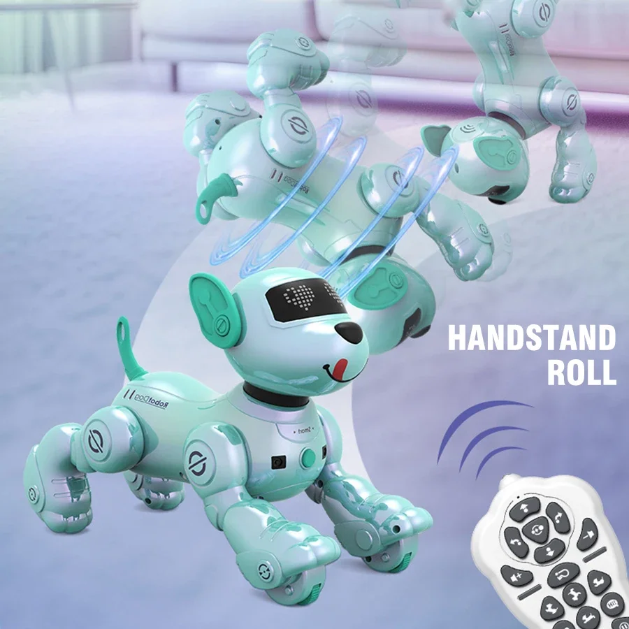 Perro Robot RC, acrobacias electrónicas para mascotas, interactivo, táctil, programable, inteligente, caminar, baile, regalo de cumpleaños para niños y niñas - imagen 4