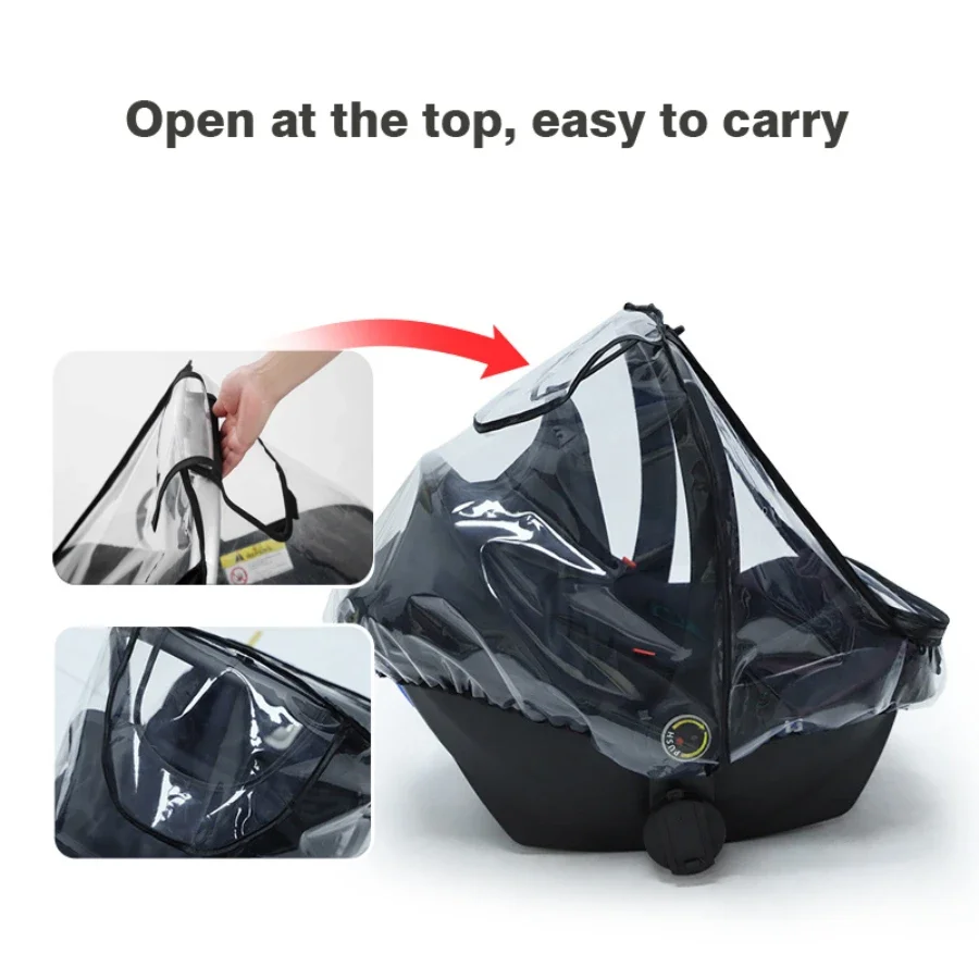 Funda de lluvia transparente EVA para cochecito de bebé - imagen 2