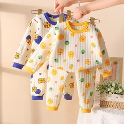 Conjunto de pijama infantil invierno grueso algodón estampado animales