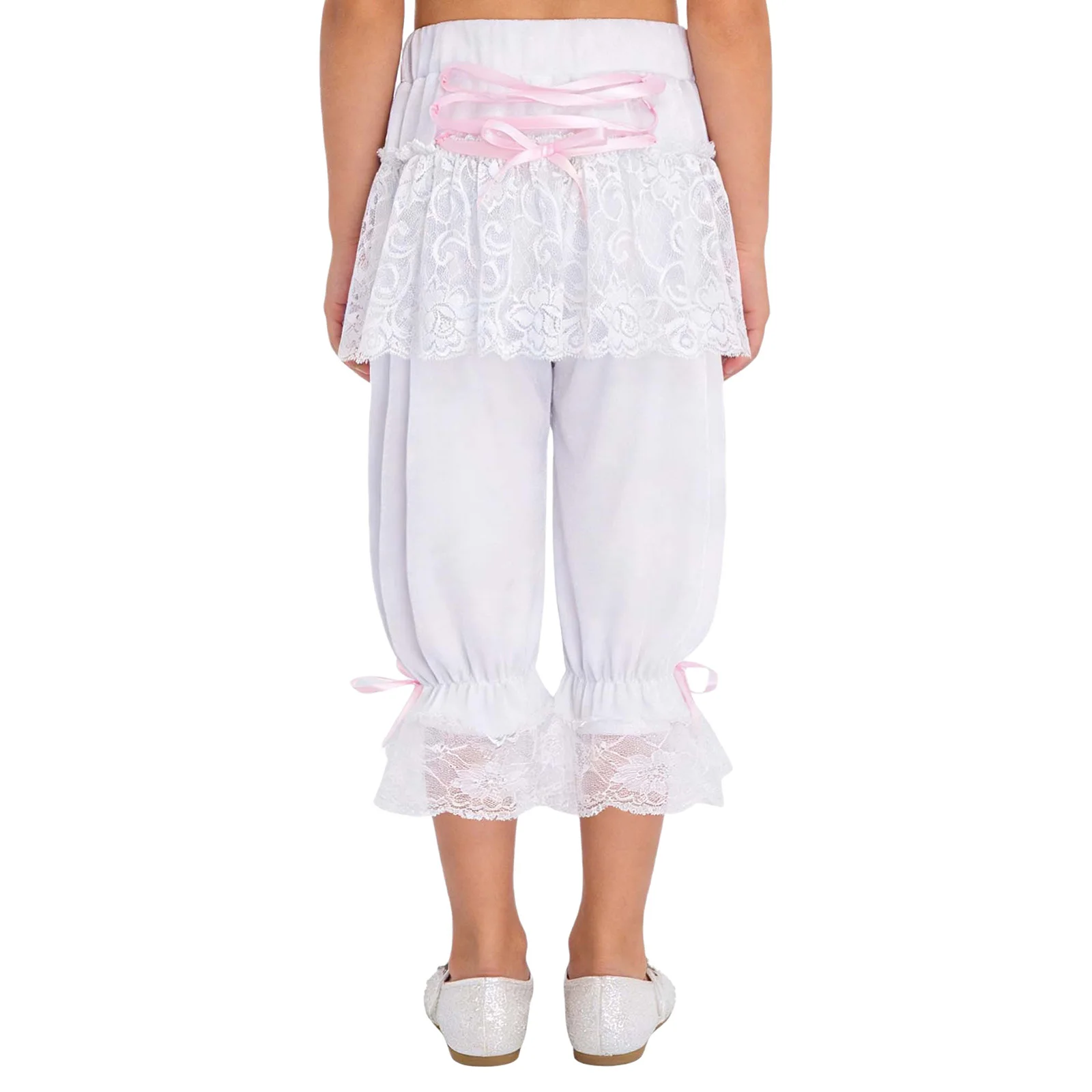 Pantalón corto de encaje floral niña con volantes estilo victoriano - imagen 3