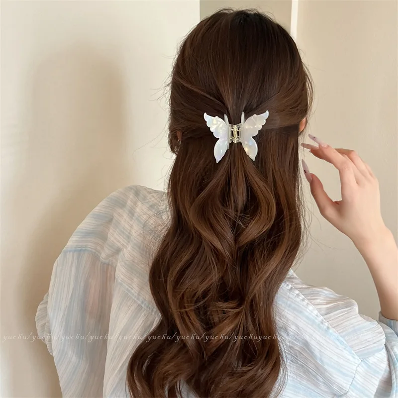 Pinza para el pelo de mariposa de acetato, herramientas de peinado para el cabello de estilo francés colorido, accesorios, pinzas para el cabello elegantes Retro, horquillas dulces para mujer - imagen 3
