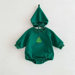Pelele navideño bordado con sombrero para niños y niñas