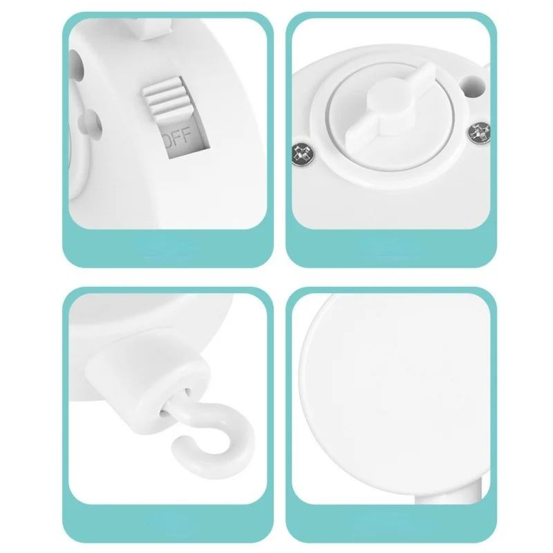 Soporte de juguete con campana para cama de bebé, sonajeros blancos, caja de música para cuna móvil, juguete para cuna con campana para recién nacido, el soporte puede girar 360 grados - imagen 2