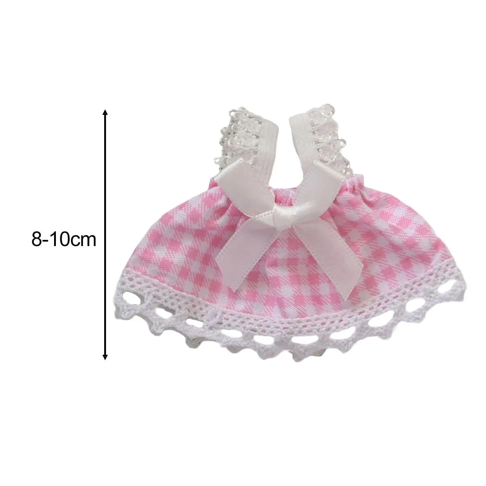 Plush Doll Strap Dress Hands on for 6.69inch Doll for Kids Birthday Gift DIY Accessories Cute Imagination Doll Clothes Costumes