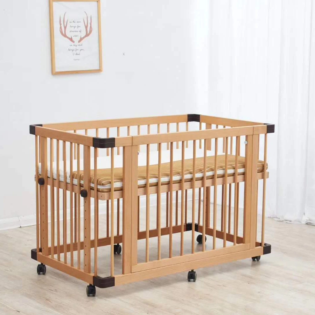 Precio de fábrica, nueva cuna de seguridad de madera para bebé, gran oferta, cama de seguridad de madera maciza de pino para dormir - imagen 2