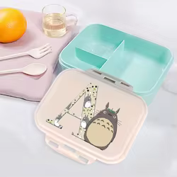 Fiambrera Totoro Bento con bonita letra de Anime A-Z, contenedores de almacenamiento de alimentos, fiambrera de Picnic escolar para niños, estuche para cena de oficina, regalo para niños