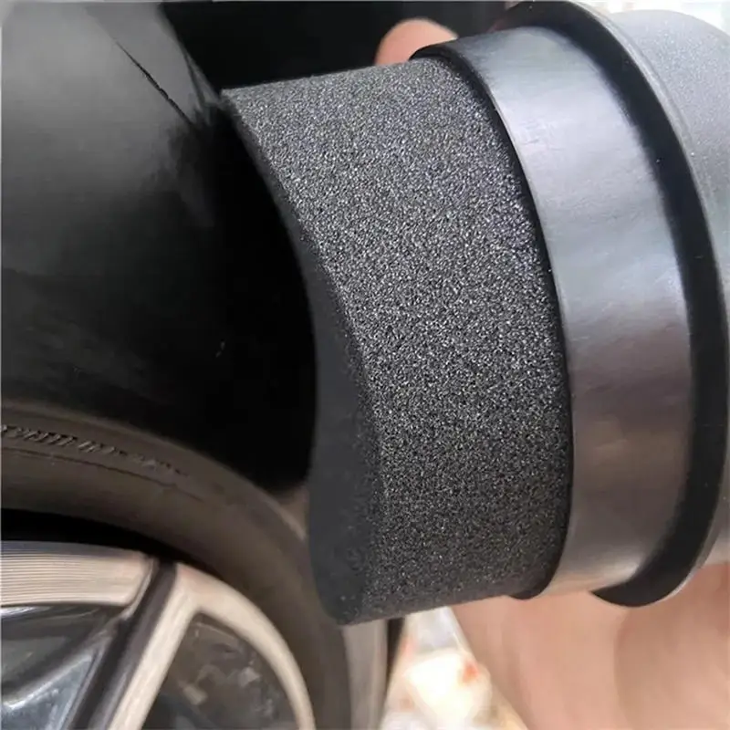 Nuevo cepillo de esponja de mano Regular curvado de boca plana con cubierta esponja para pulir y encerar neumáticos de coche herramientas de limpieza de neumáticos portátiles - imagen 4