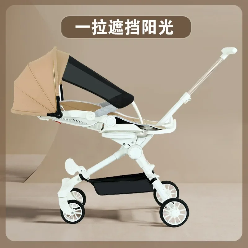 2025 Cochecitos de bebé ultraligeros y plegables, cochecitos de bebé de alta visión para niños, pueden sentarse o acostarse - imagen 4