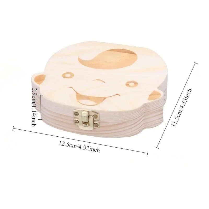 Caja madera española dientes de leche – Organizador recuerdos bebé - imagen 2