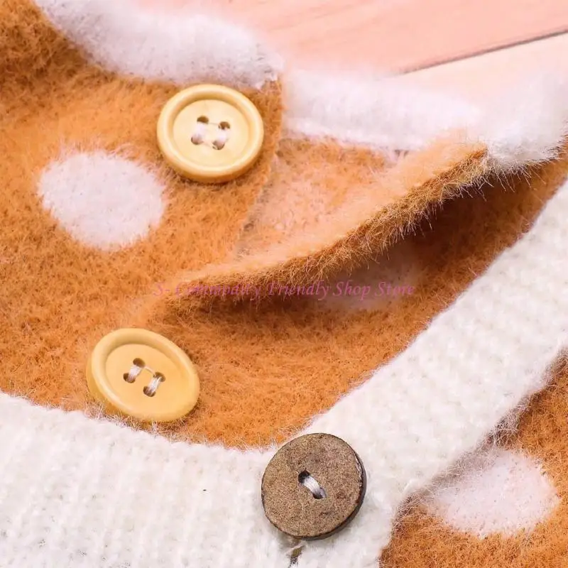 Precioso traje para fotografía recién nacido 85AE, pantalones con tirantes y cierre botones, tocado asta y suéter - imagen 4