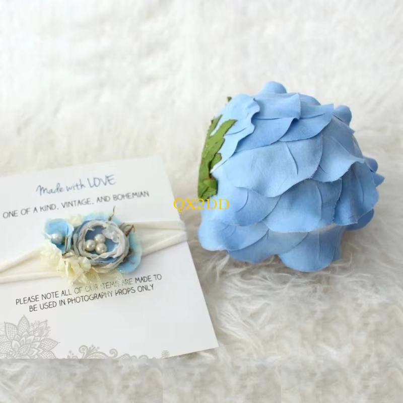 QX2D Diadema floral para fotos de recién nacido – Bebé niña - imagen 3