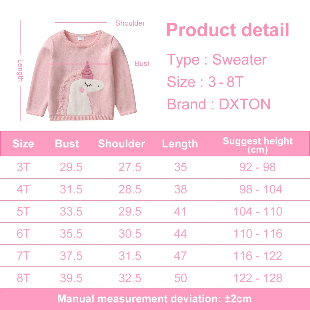 DXTON jersey infantil de punto con unicornio para niña - imagen 5