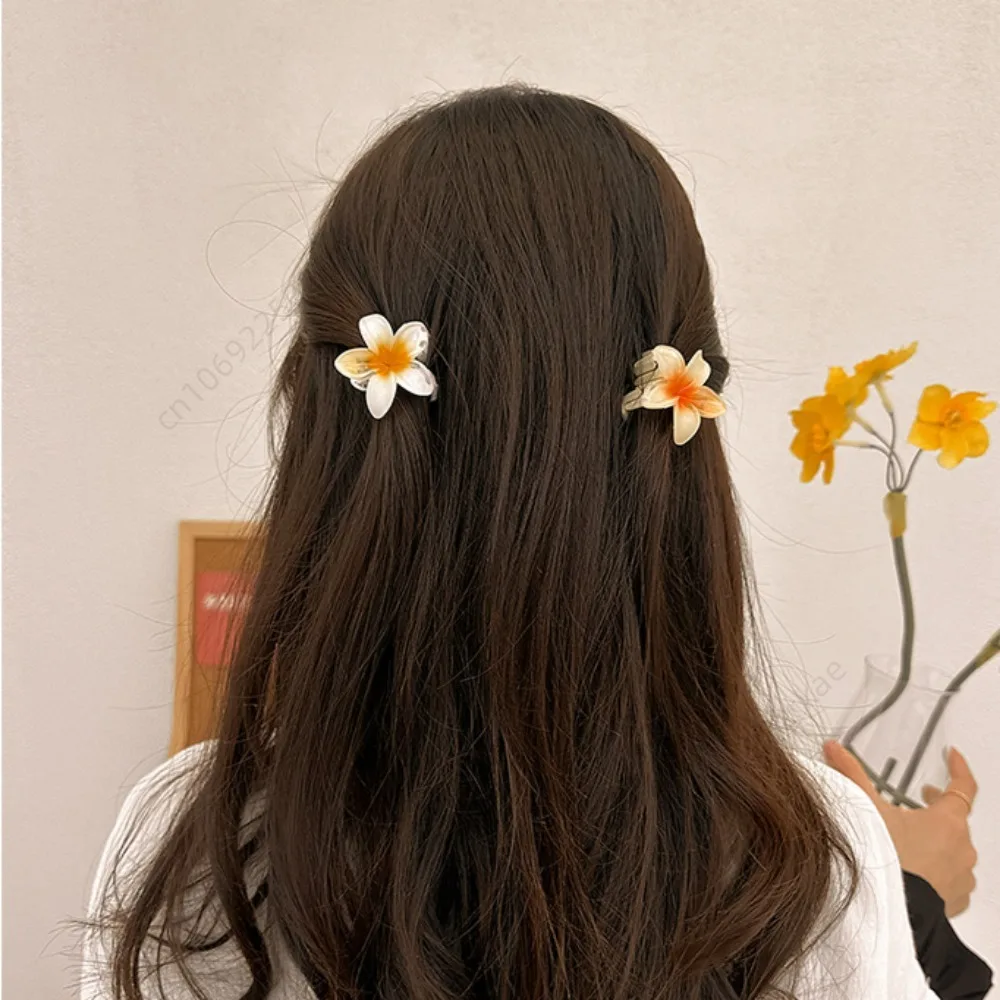 Pinzas para el cabello con gradiente hawaiano, pinza para el cabello con flores, Mini horquilla para la cabeza a la moda para mujeres, niñas, pasador de cangrejo, accesorios para el cabello - imagen 5