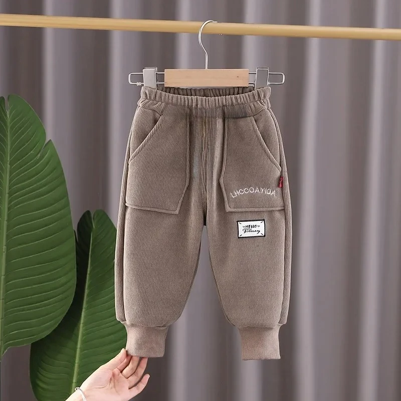 Nueva moda de invierno, ropa para niñas, niños, pantalones gruesos y cálidos, pantalones para niños, disfraz informal para niños, ropa deportiva infantil - imagen 5