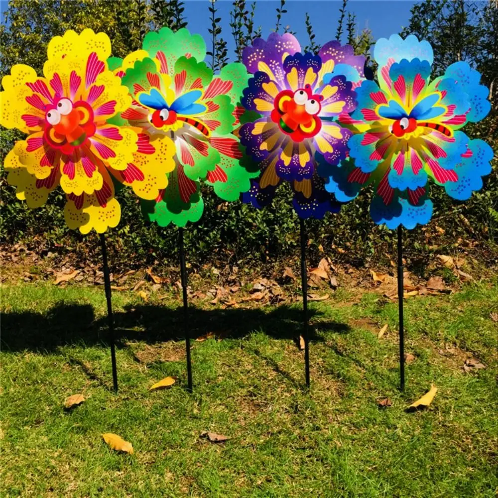 Molino de viento infantil multicolor con mariposas y abejas - imagen 3