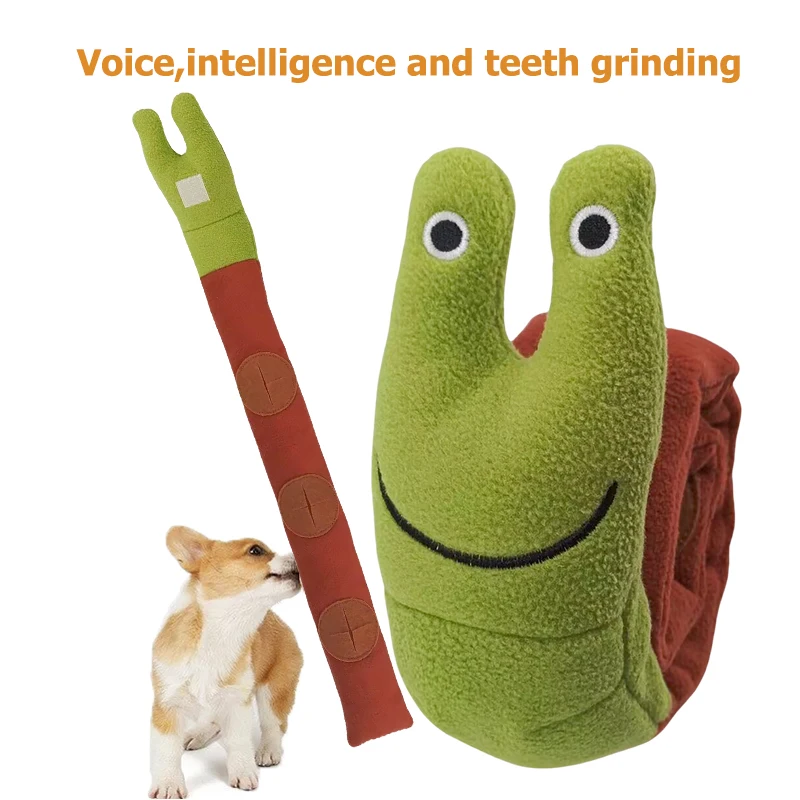 Rompecabezas de perro de peluche, juguete para morder de caracoles, cachorro, sonidos chirriantes, ocultar los dientes, comida, juguete suave interactivo para perros, juguetes, suministros para mascotas - imagen 3