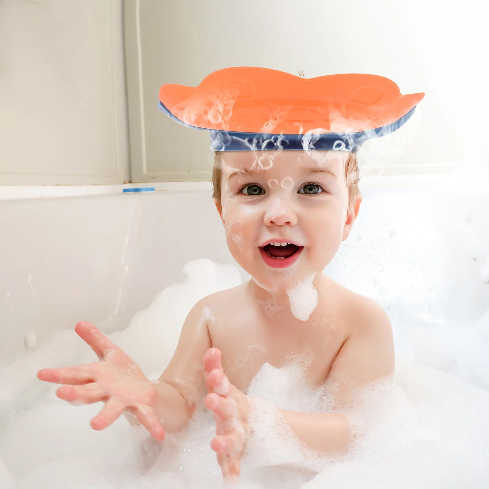 Gorro de ducha ajustable para bebé, gorro de champú impermeable, gorro para lavar el cabello, protección para los oídos para niños, gorro de baño infantil - imagen 2