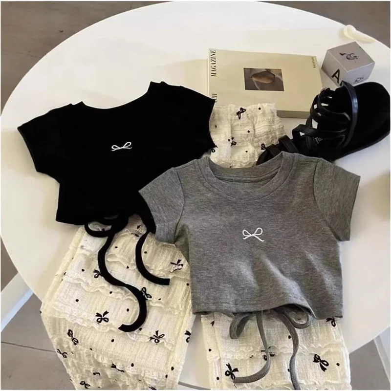 Conjunto blusa con lazo y pantalón corto verano niña - imagen 3