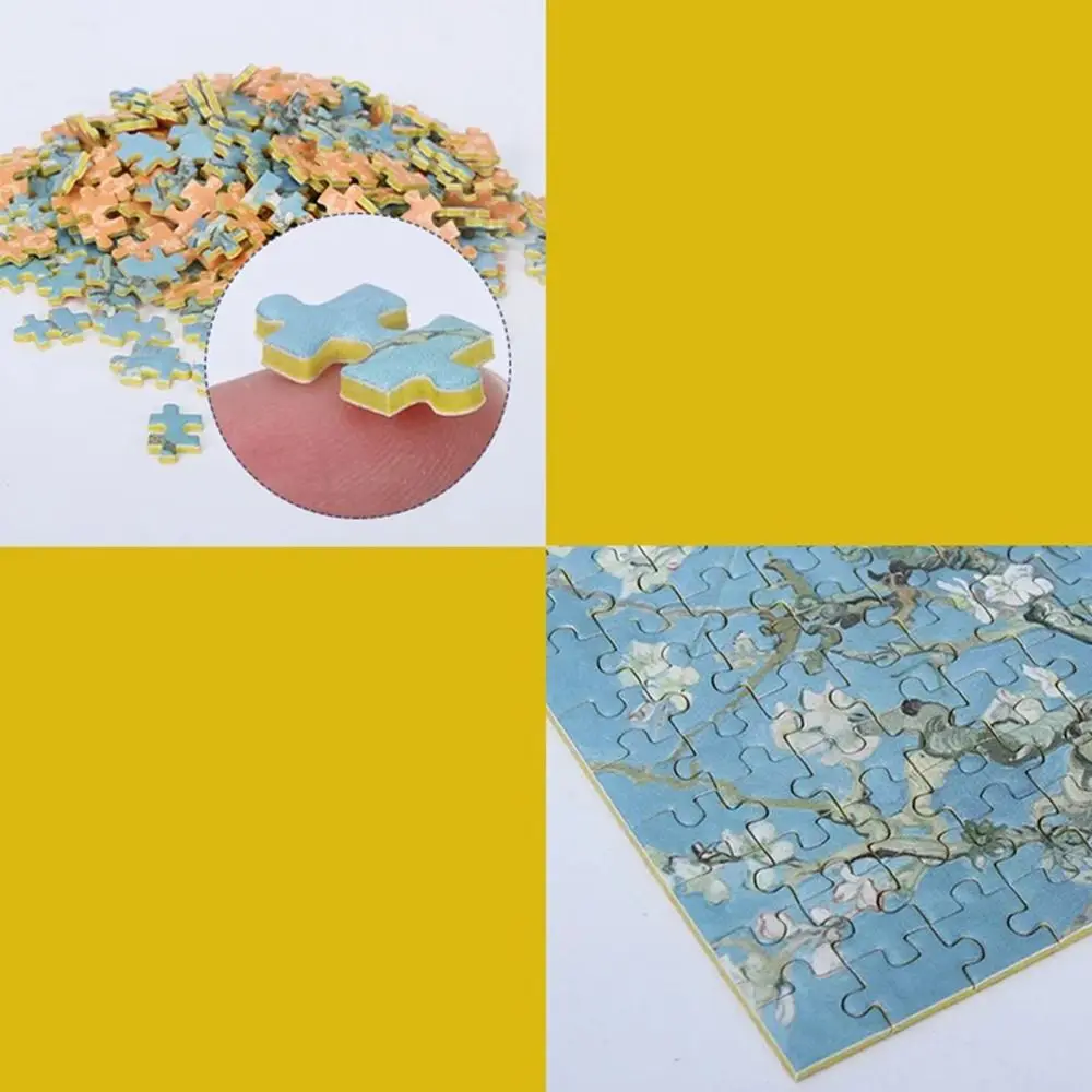 Mini rompecabezas de dibujos animados, pintura al óleo creativa, juego de descompresión de paisajes, juguetes educativos familiares, 150 piezas por juego - imagen 4