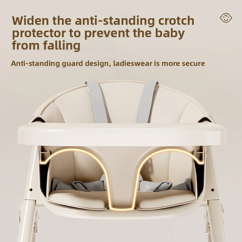 Silla de comedor plegable para niños, silla de mesa ligera y práctica, asiento elevador para comer antiribaltes, silla lateral con bandeja para niños - imagen 2