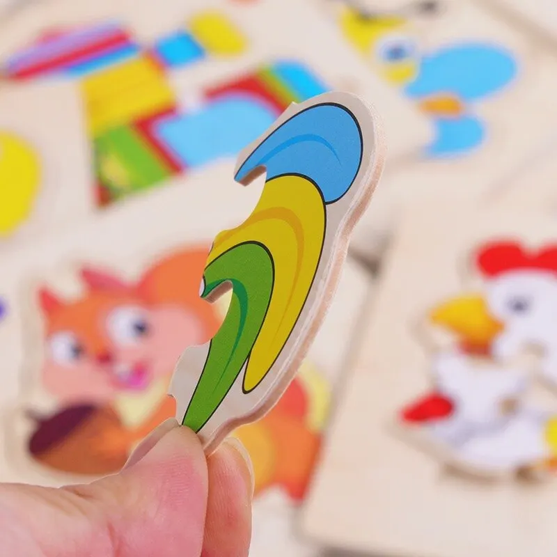 Puzle 3D de madera con animales divertidos para niños - imagen 3