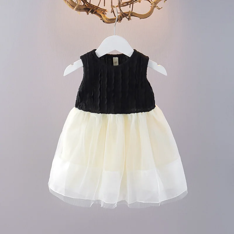 Vestido de verano princesas niñas malla sin mangas elegante