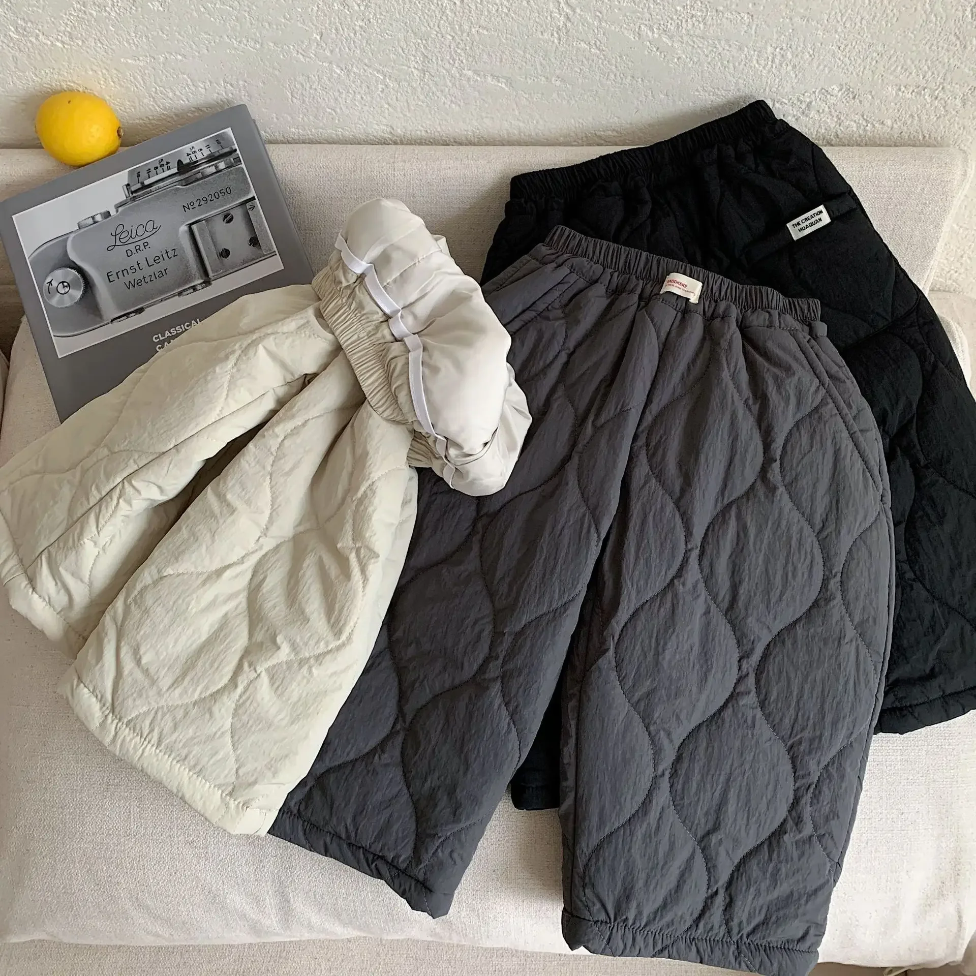 Pantalones para niños de 2 a 7 años, pantalones gruesos de lana para niños, pantalones holgados con forro cálido para niños, prendas de vestir exteriores para niños - imagen 2