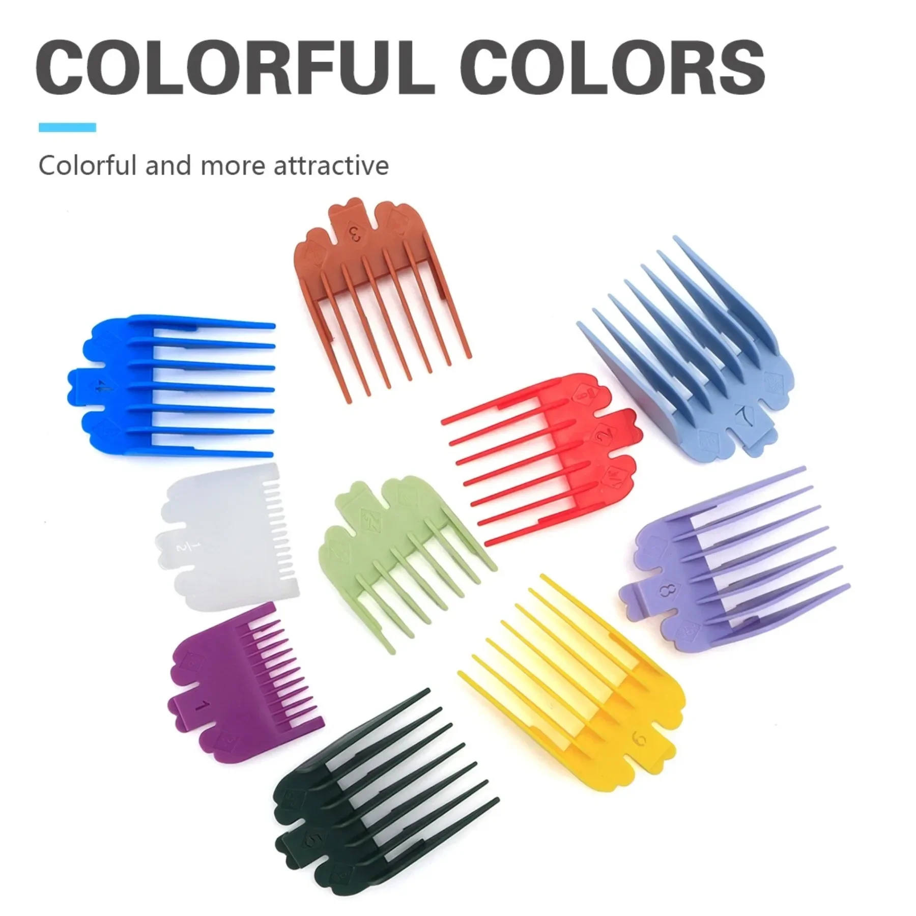 Accesorios protectores universales para cortadora de pelo, 10 Uds., accesorio para recortadora profesional de peluquero, peines de límite, juego de protectores de repuesto - imagen 3