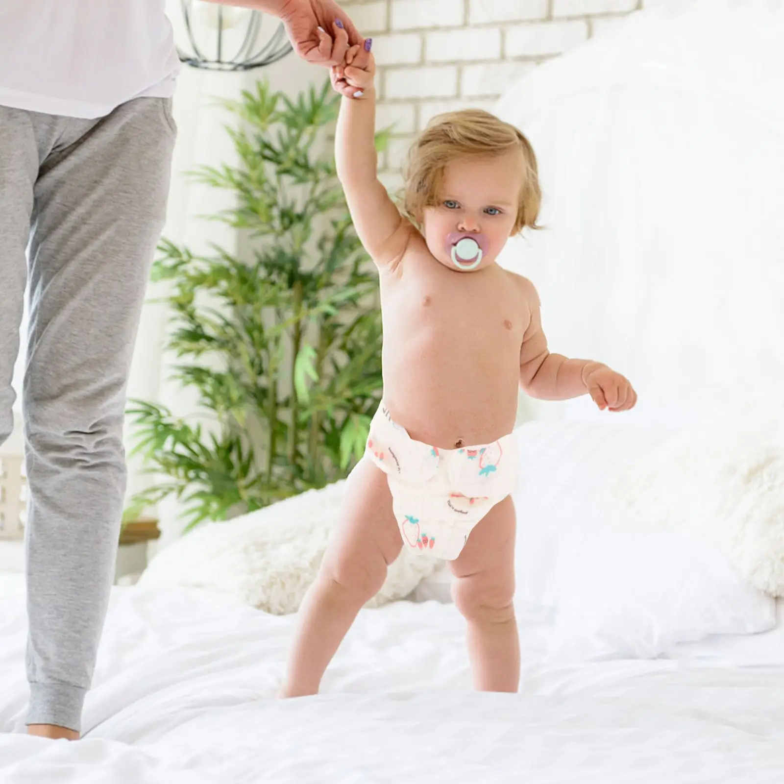 Pañales de algodón puro para bebé, paño lavable reutilizable, talla de 0 a 3 meses, pantalones de pañales infantiles suaves y transpirables, 2 uds. - imagen 4